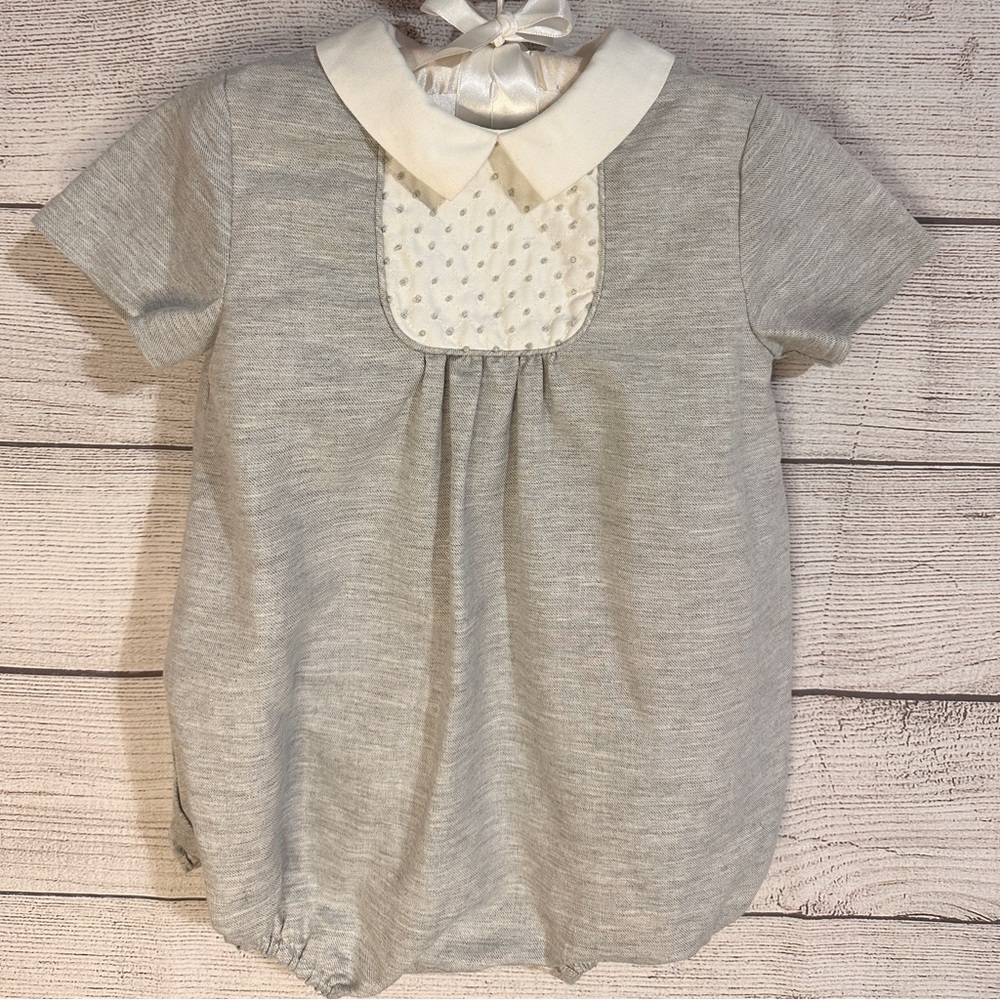 Luli & Me Gray and White Kids One Piece